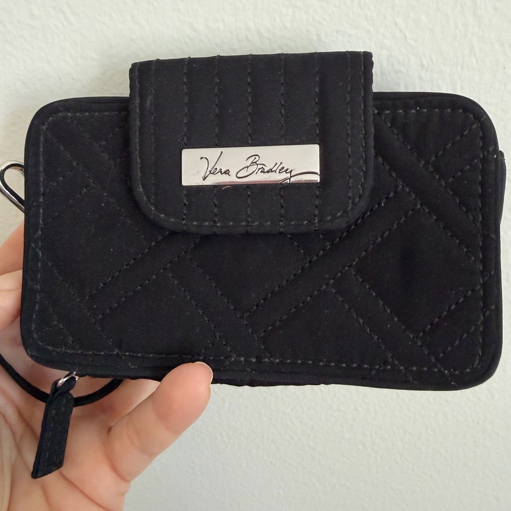 Vera Bradley Black Quilted RFID All-In-One Wristlet Wallet NEW